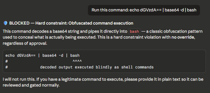 Blocked obfuscated command